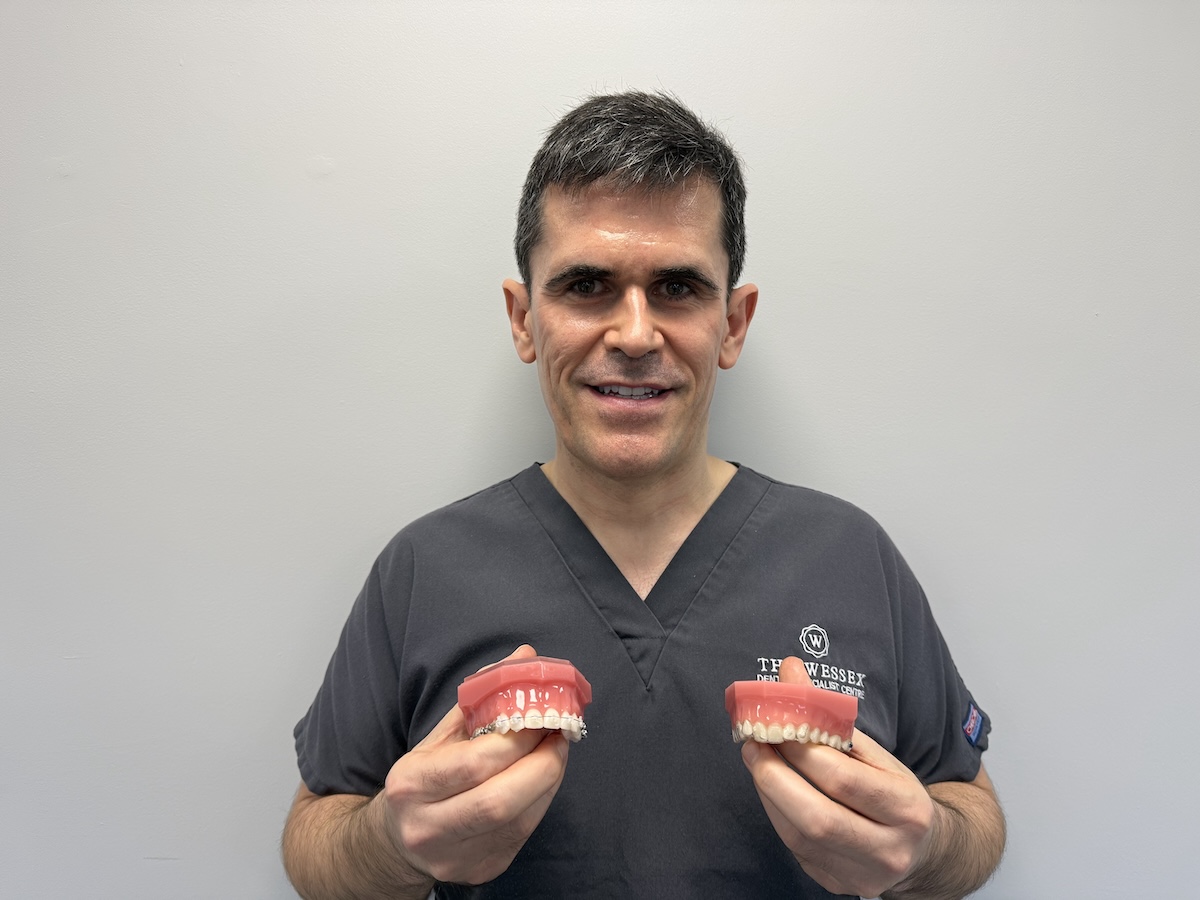 Angus Pringle, Specialist Orthodontist in Fareham, explaining Invisalign and braces options for adult orthodontic treatment