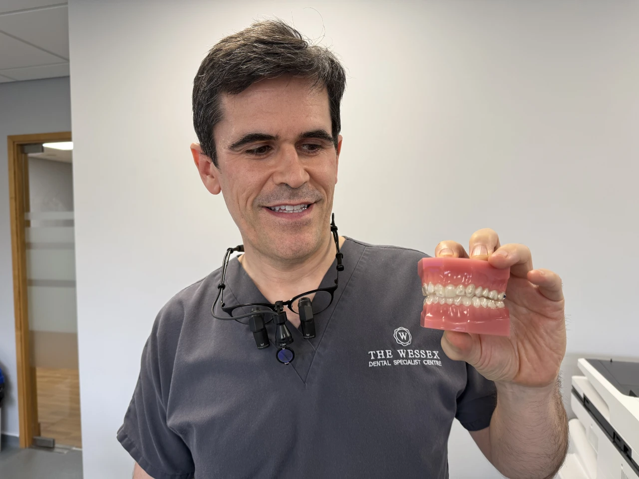 specialist orthodontist showing invisalign aligners in fareham hampshire